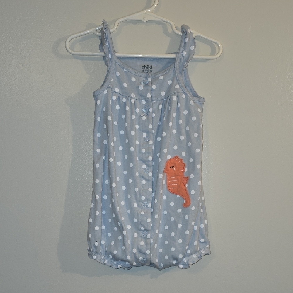 **4/$20 On Baby Rompers/pajamas** Child of Mine Blue Romper Seahorse LOT-R2